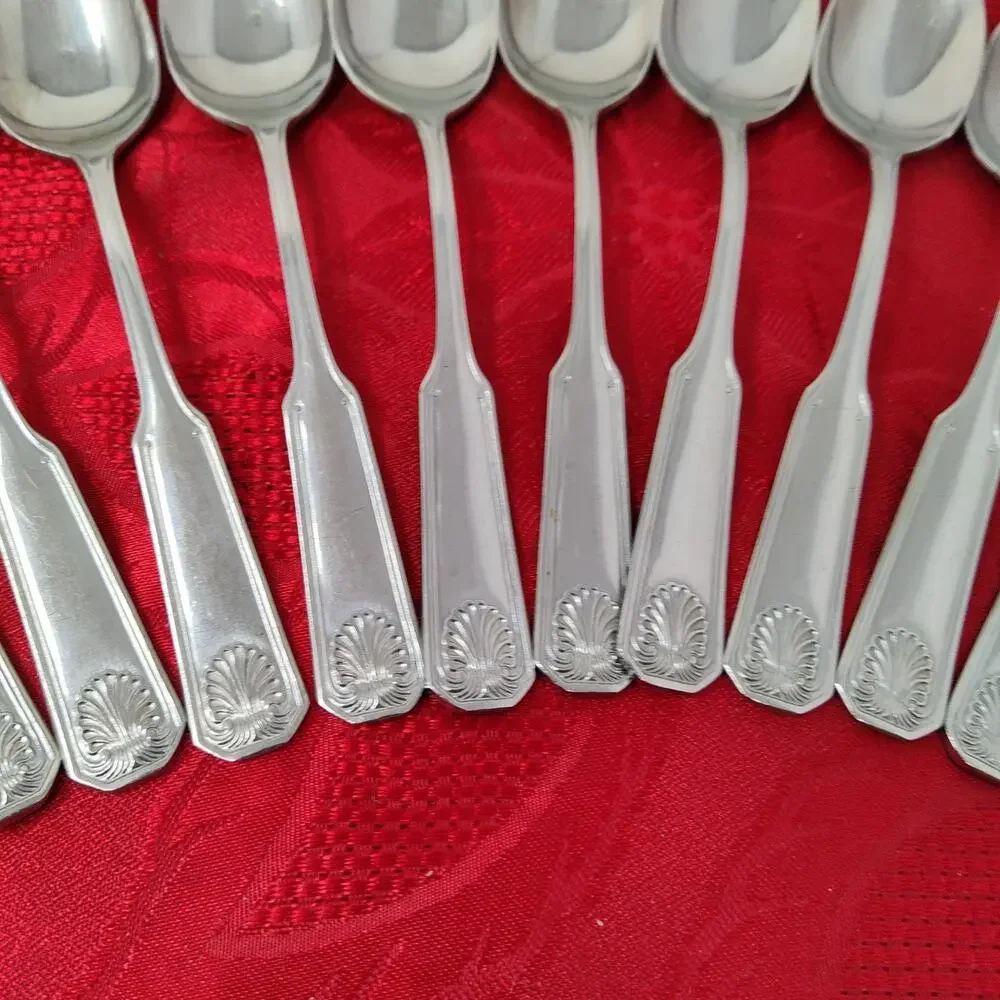 14X Tsp Colonial Shell Stainless Teaspoons Korea